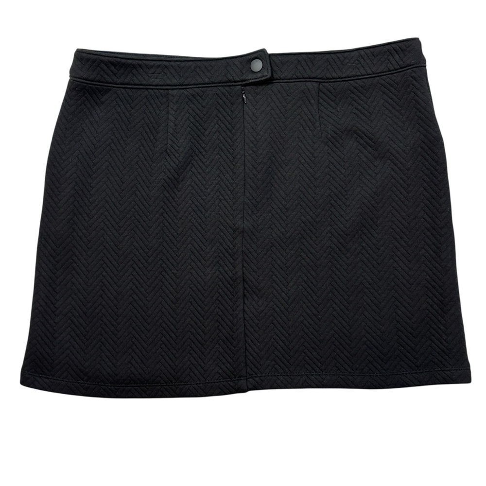LOFT Black Herringbone Quilted Skirt - size 14 NWT - Picture 2 of 5